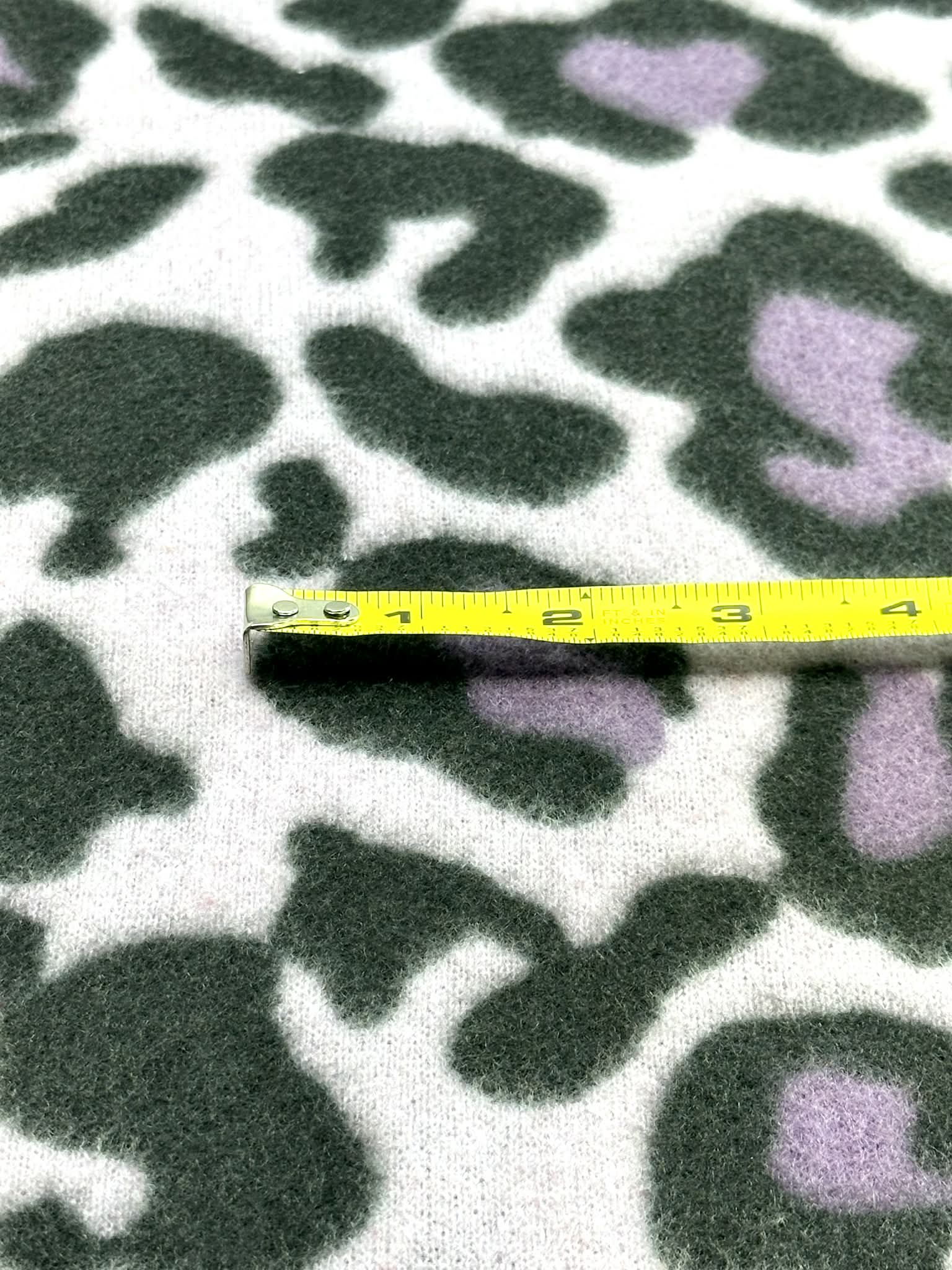 (BRUSHED SWEATER KNIT) PURPLE AND BLACK CHEETAH