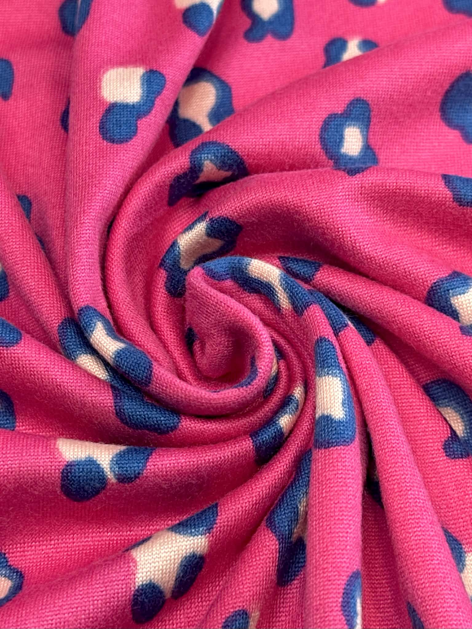 (DBP) TEAL CHEETAH ON FUCHSIA