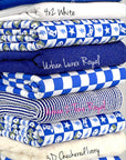 (YUMMY RIB) ROYAL BLUE GAMER AND HAPPY FACES CHECKERED PRINT