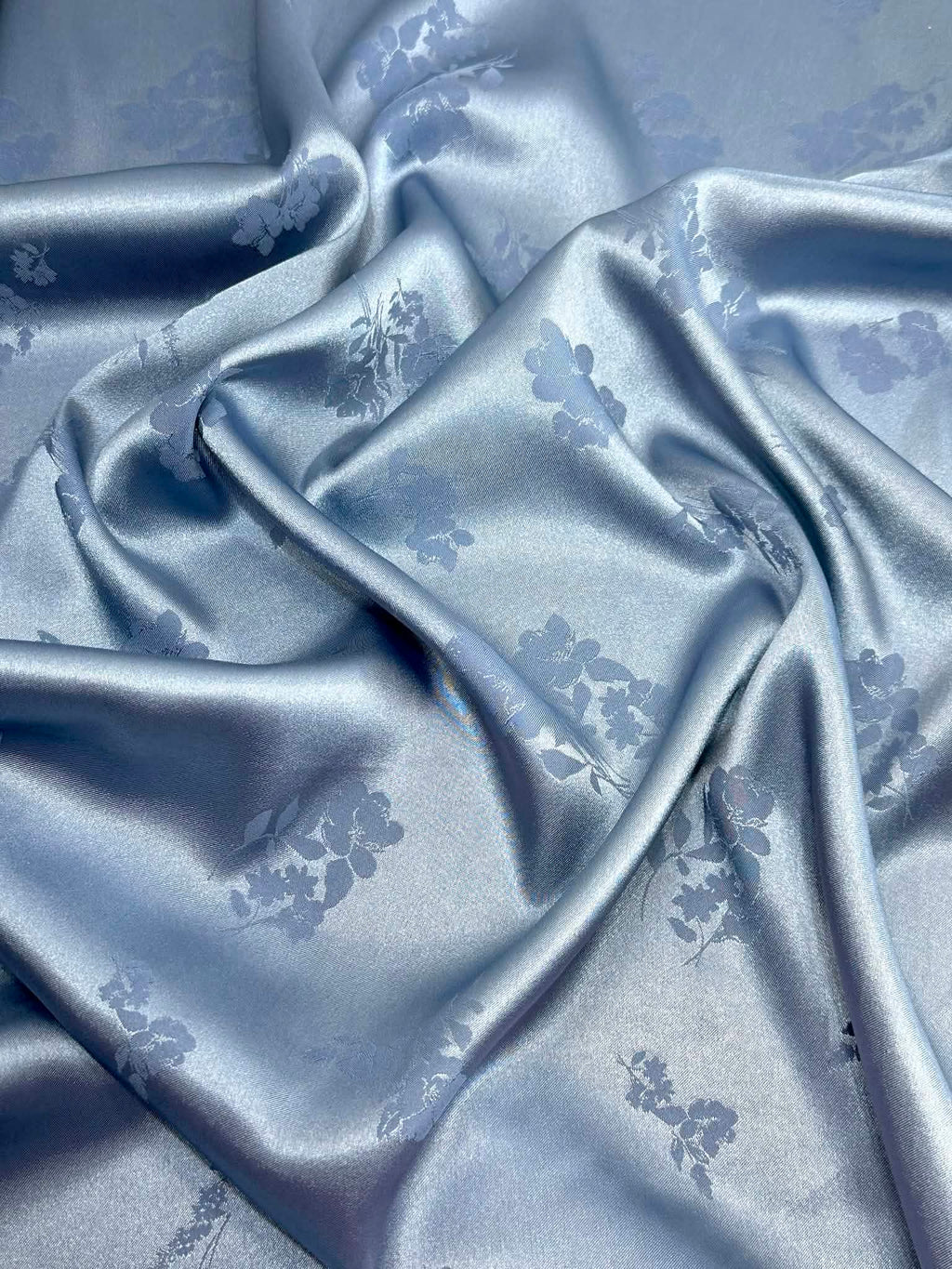 (SATIN) BLUE FLORAL