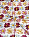 (DBP) TRI-COLOR DAISIES ON IVORY