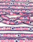 (TRIM) CROCHET BRAIDED PINK AND PURPLE FLORAL