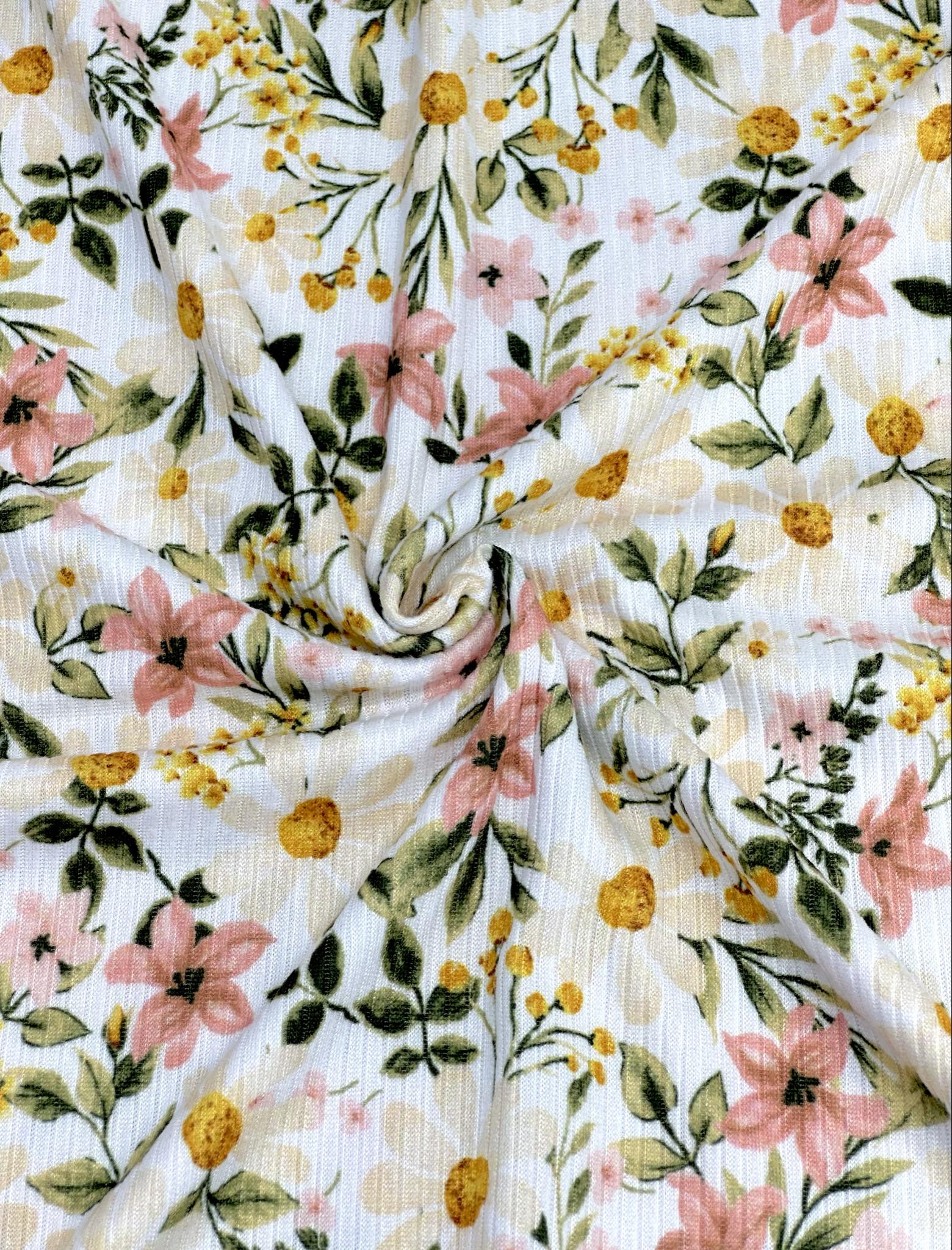 (YUMMY RIB) BLUSH AND IVORY FLOWERS ON OFF WHITE(3)