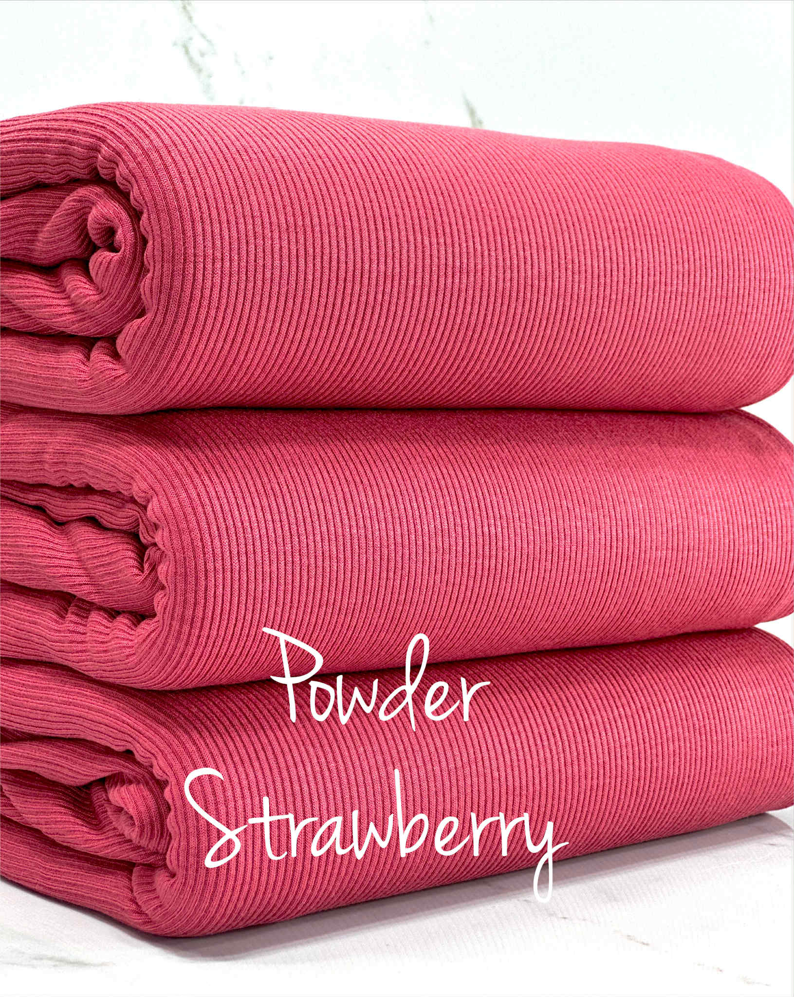 (1X1 BABY RIB) POWDER STRAWBERRY