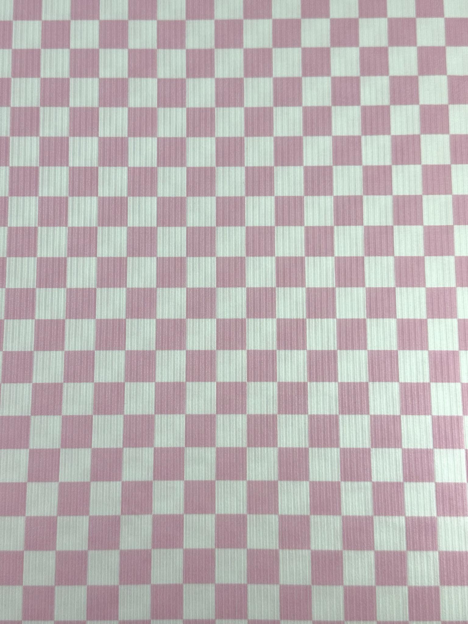 (YUMMY RIB) BABY PINK AND OFF WHITE CHECKERED (1)