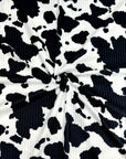 (YUMMY RIB) BLACK COW FUR PRINT ON OFF WHITE