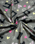 (SWEATER KNIT/OAKLEY) SEWING MACHINES AND HEARTS ON DARK GRAY