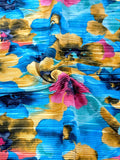 (PLEATED) YELLOW, BLUE, AND PINK FLORAL