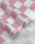 (YUMMY RIB) BABY PINK AND OFF WHITE CHECKERED