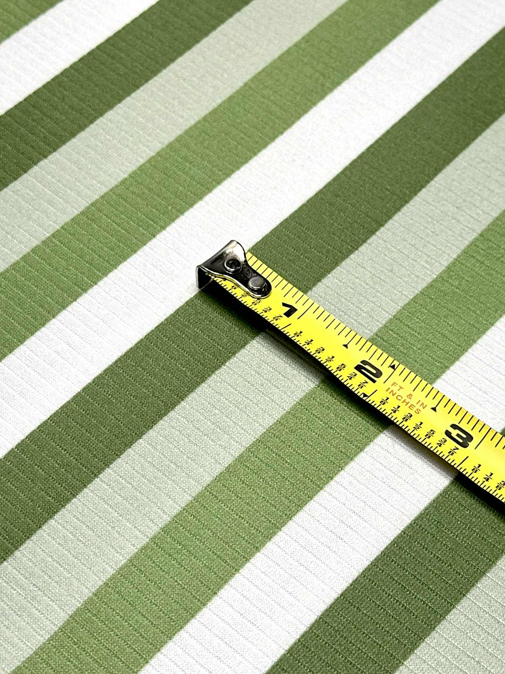 (4X2 RIB) SAGE GREEN AND OFF WHITE STRIPES