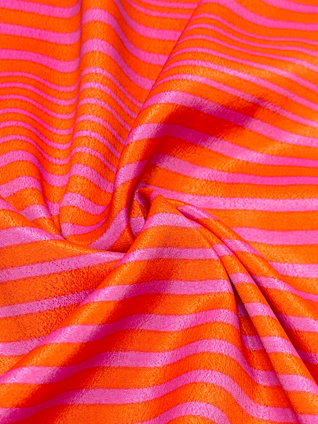 (WOVEN) PINK STRIPES ON RED