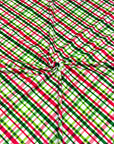 (DBP) RED AND GREEN PLAID ON OFF WHITE