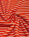 (RIB) OFF WHITE STRIPES ON BRIGHT RED