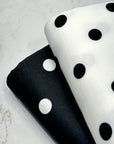 (ITY) BLACK POLKA DOTS ON OFF WHITE
