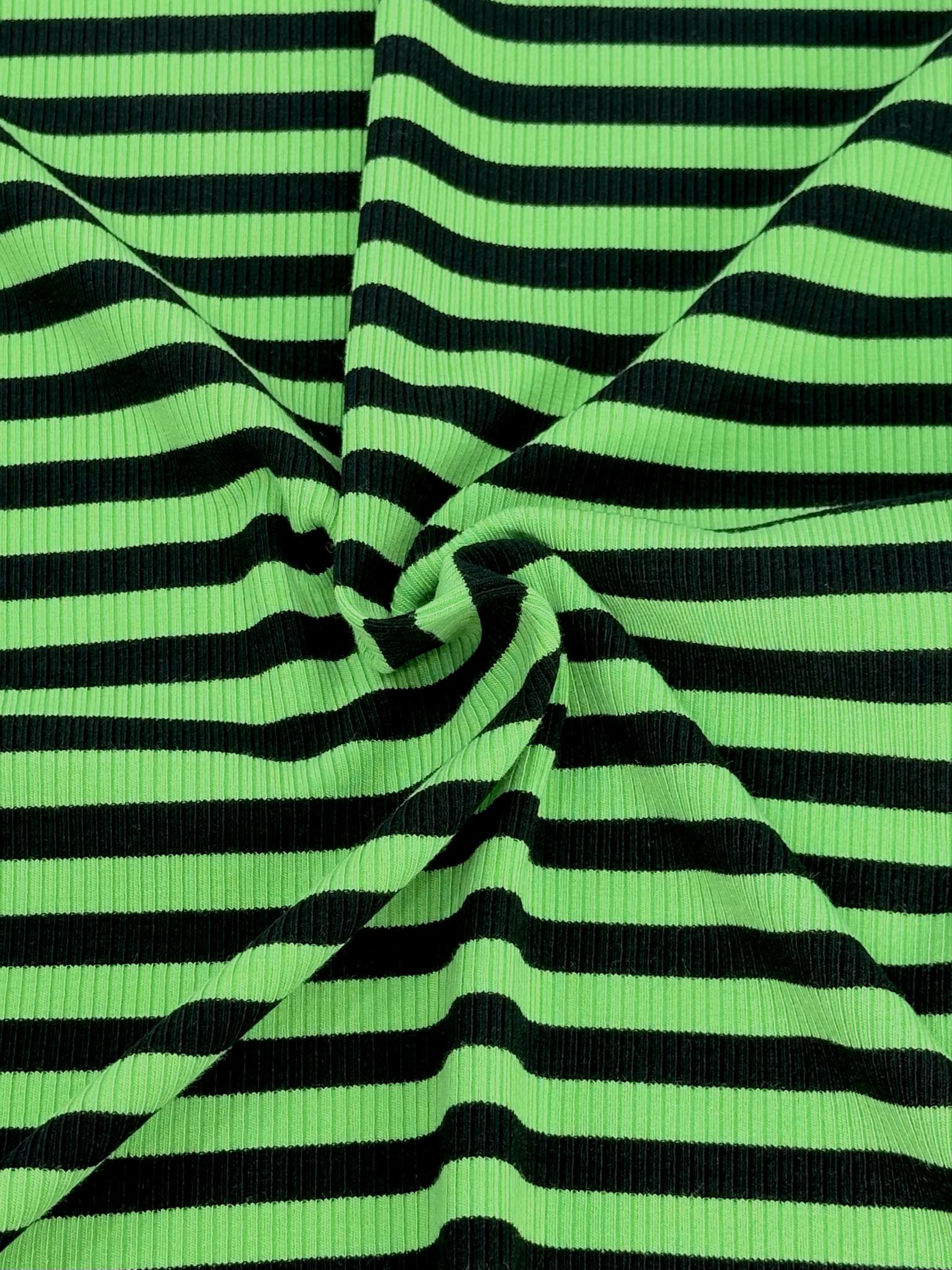 (2X1 RIB) BLACK STRIPES ON GREEN