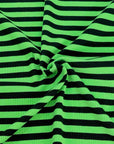 (2X1 RIB) BLACK STRIPES ON GREEN