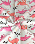 (FRENCH TERRY) DINOSAURS ON LIGHT PINK