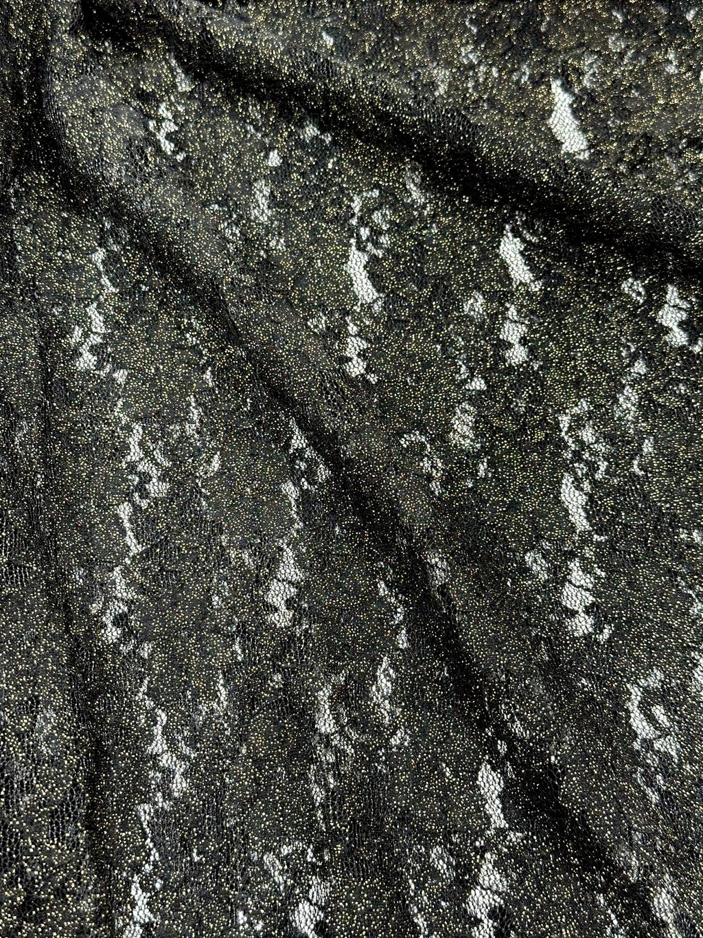 (LACE) BLACK FLORAL WITH GOLD SHIMMER
