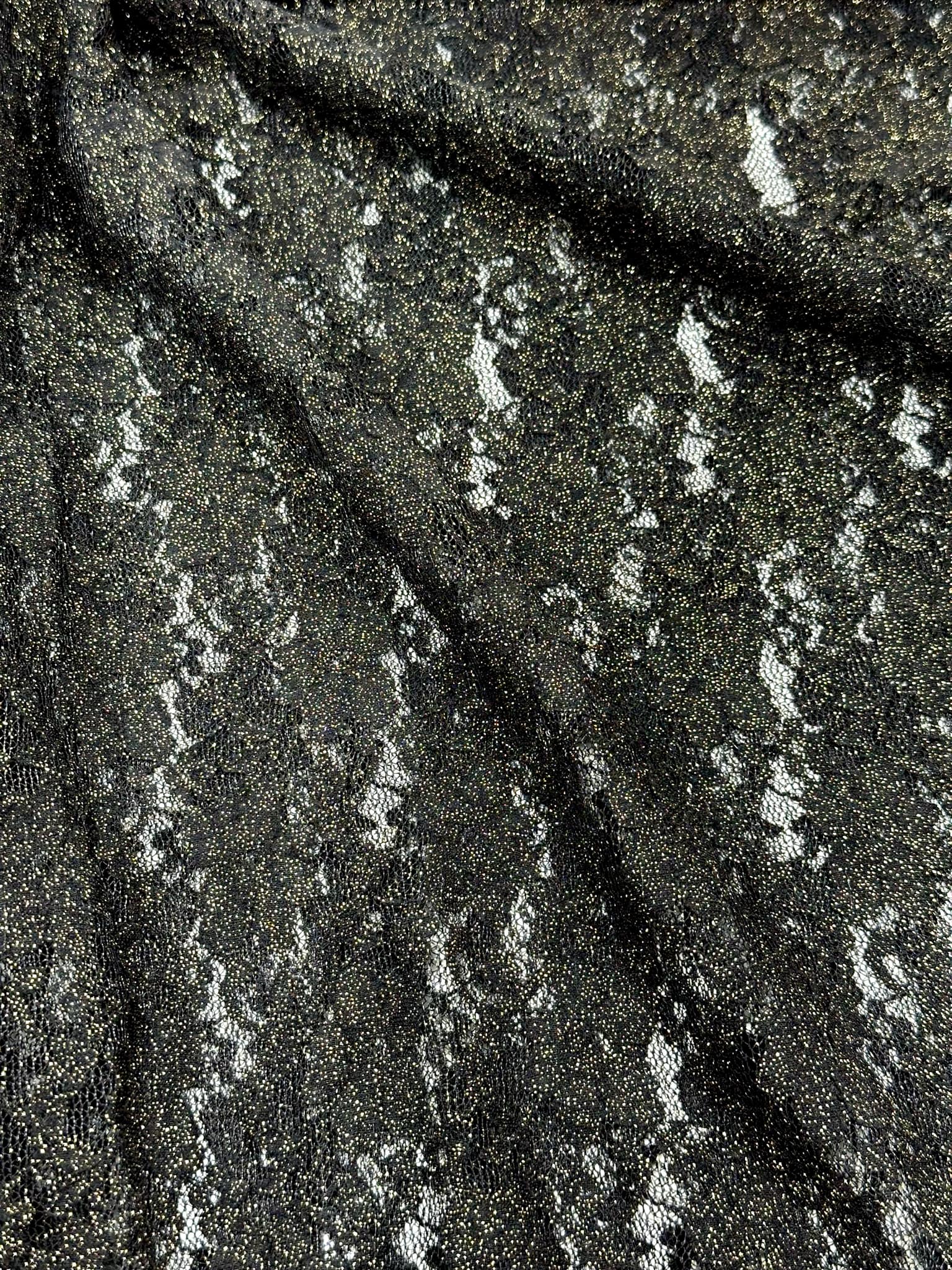(LACE) BLACK FLORAL WITH GOLD SHIMMER