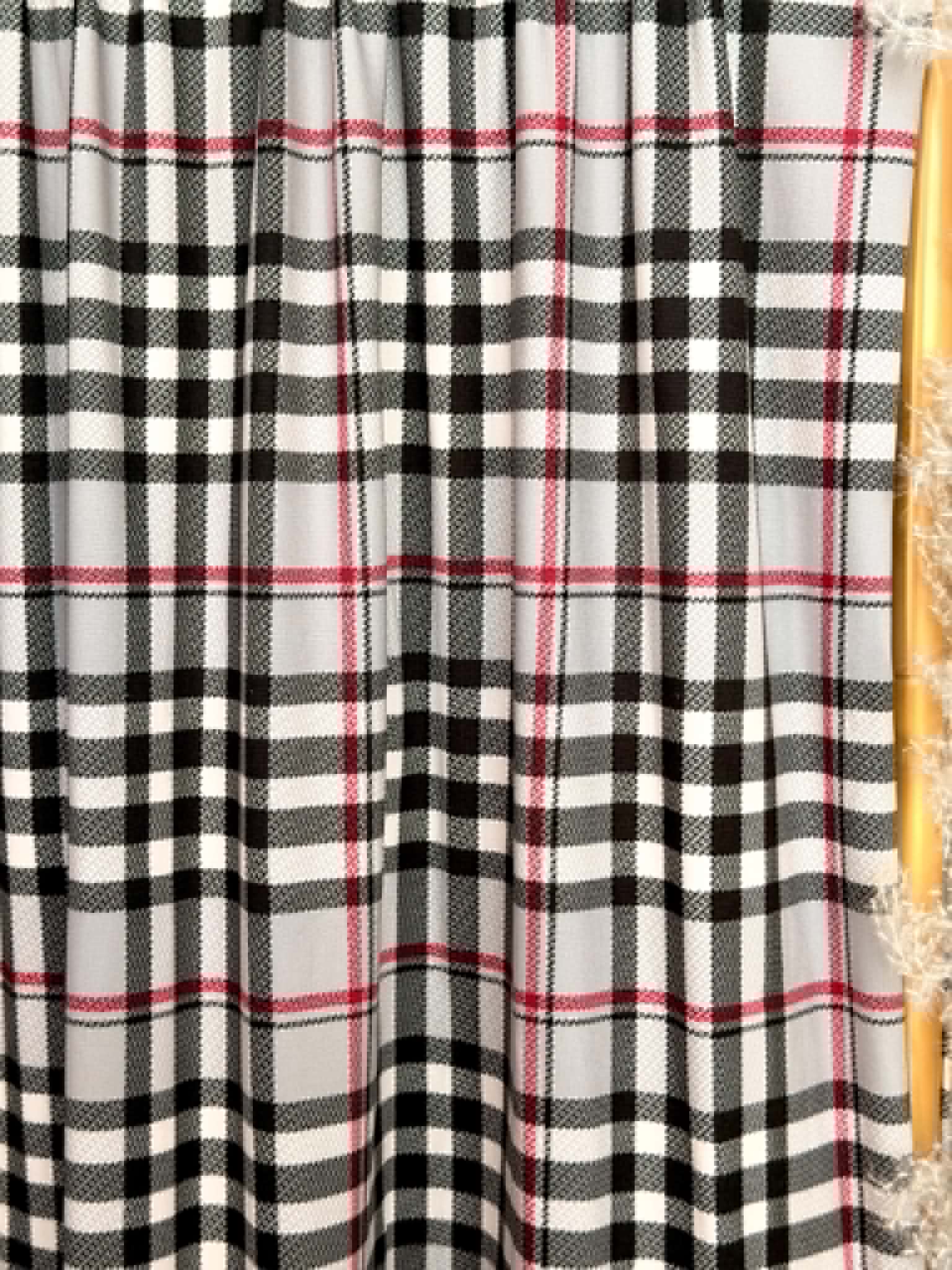 (DBP) GRAY, BLACK, RED AND OFF WHITE PLAID