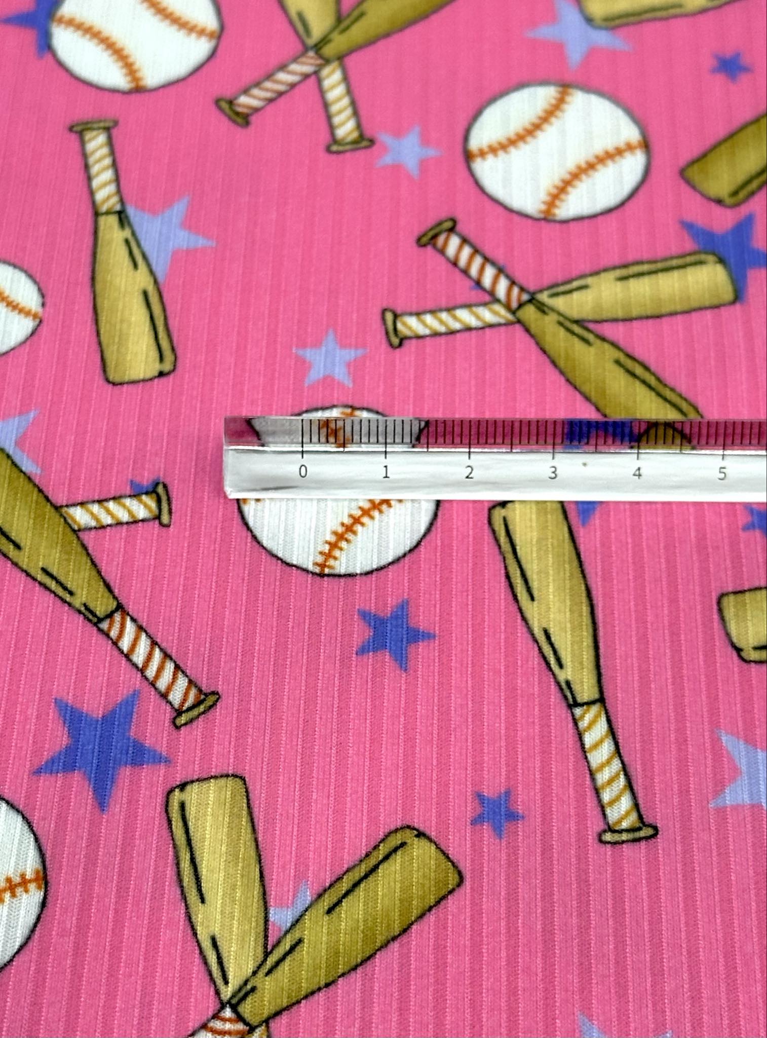 (YUMMY RIB) BASEBALLS AND BATS ON PINK