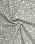 (4X2 RIB) TINY OFF WHITE POLKA DOTS ON TAUPE