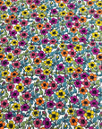 (MVS) MAGENTA, ORANGE, AND YELLOW FLOWERS ON IVORY