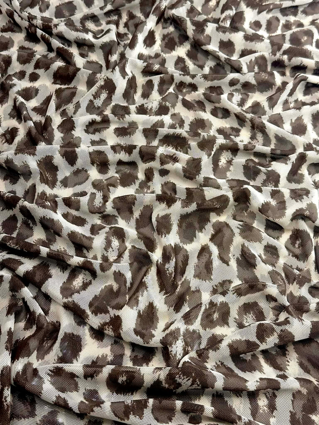 (MESH) BROWN CHEETAH ON LIGHT CREAM