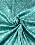 (SATIN) CHEETAH ON TEAL GREEN