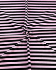 (2X1 RIB) BLACK STRIPES ON PINK