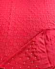 (MESH) GOLD GLITTER AND DIAMOND PATTERN ON RED