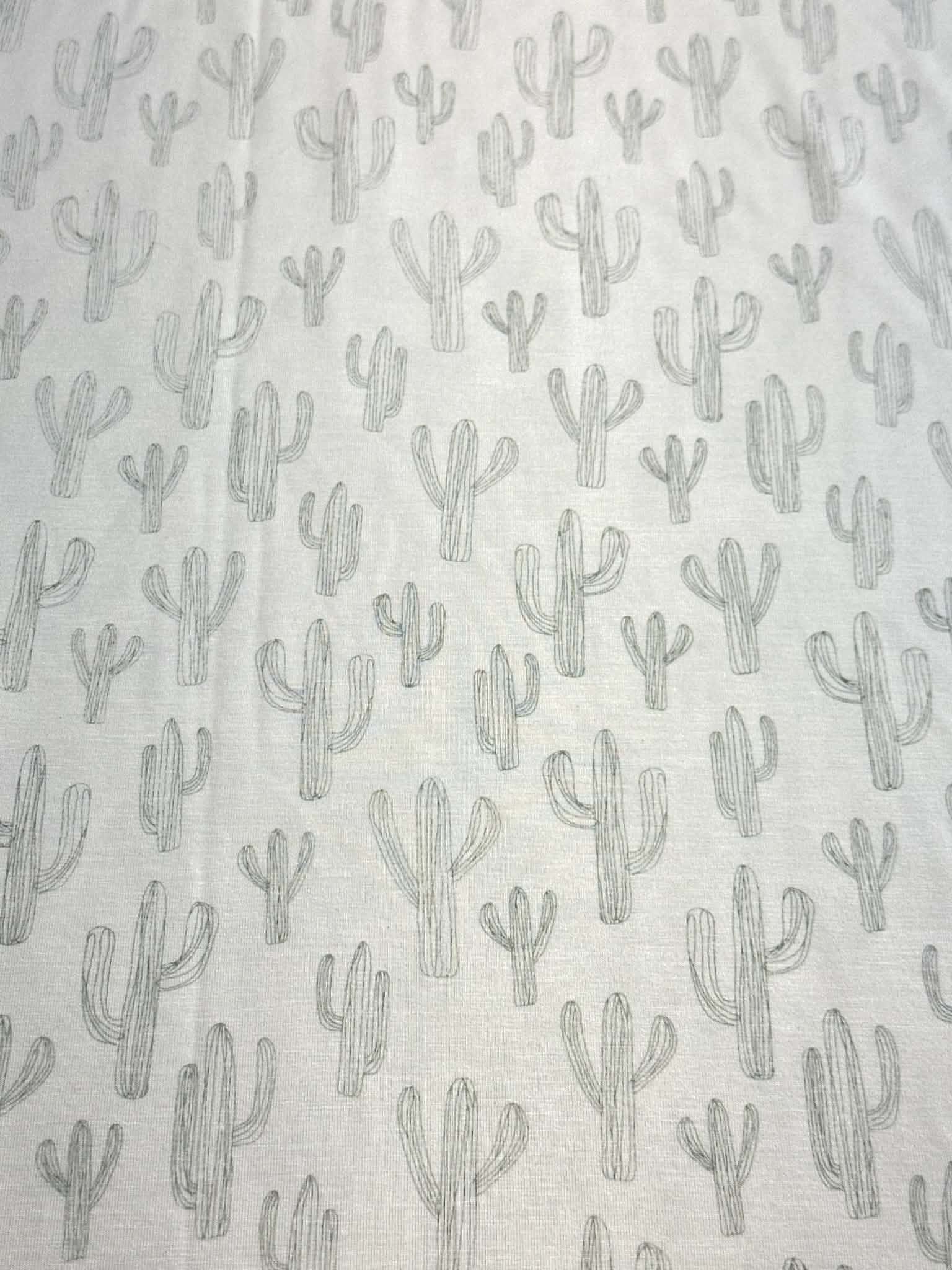 (RAYON MODAL) VINTAGE CACTUS ON OFF WHITE