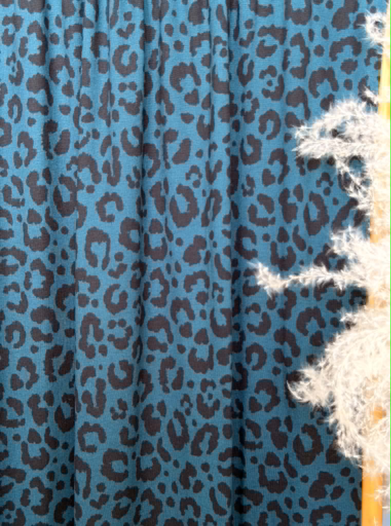 (DBP) BLACK CHEETAH ON TEAL
