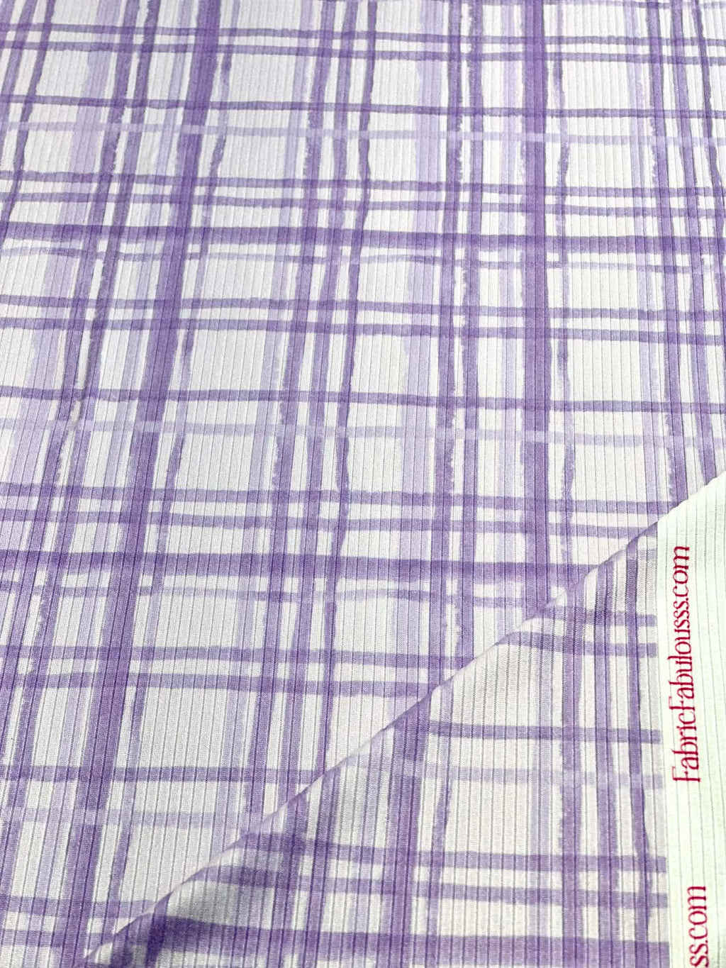 (4X2 YUMMY RIB) LAVENDER PLAID ON LILAC