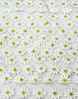 (TRIM) EMBROIDERED WHITE FLOWERS WITH LIME