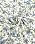 (RAYON MODAL) SMALL VINTAGE BLUE FLORAL ON OFF WHITE