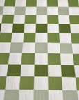 (4X2 RIB) SAGE GREEN AND OFF WHITE CHECKERED