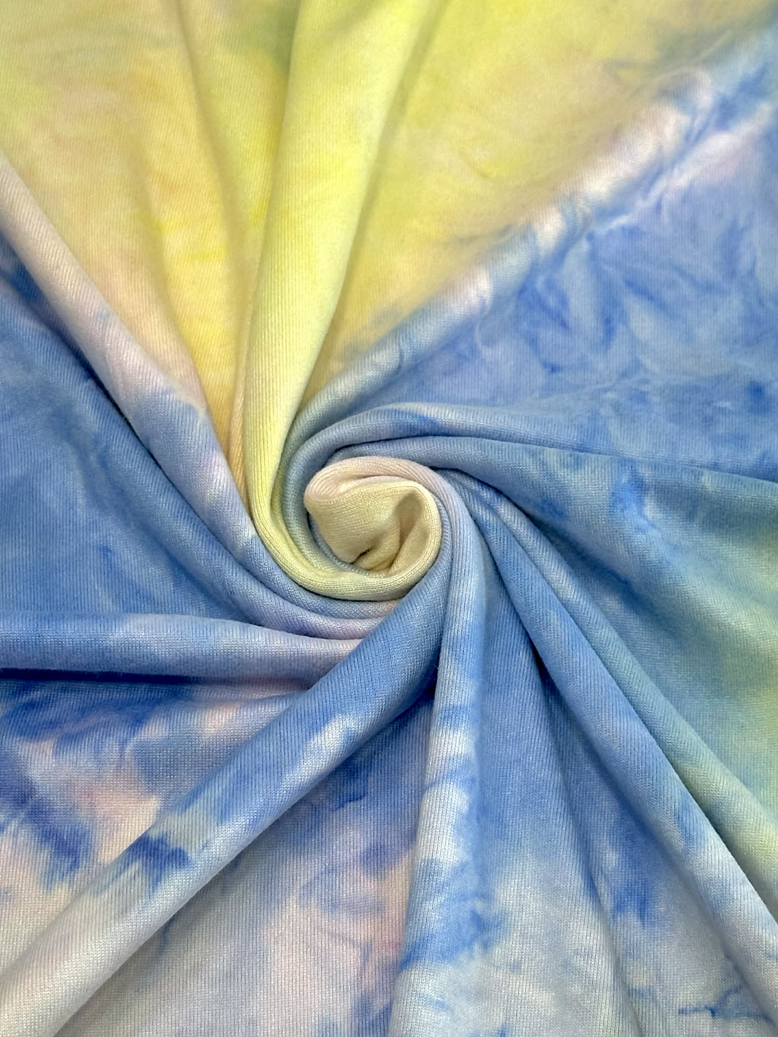 (DBP) YELLOW, BLUE AND SOFT PINK TIE DYE