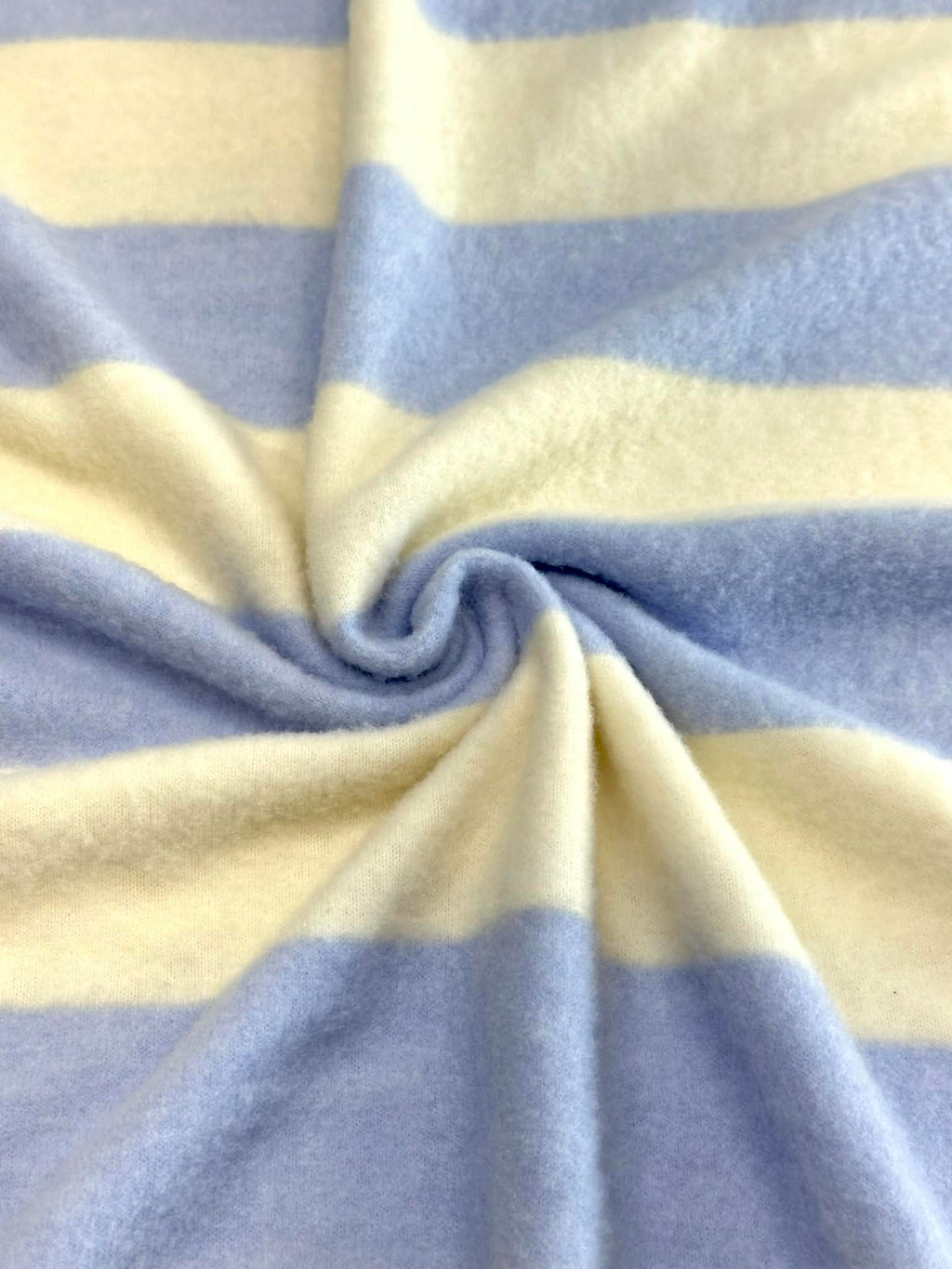 (BRUSHED SWEATER KNIT) LIGHT YELLOW AND BLUE MEDIUM STRIPES