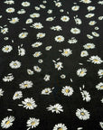 (COTTON JERSEY) WHITE FLOWERS ON BLACK