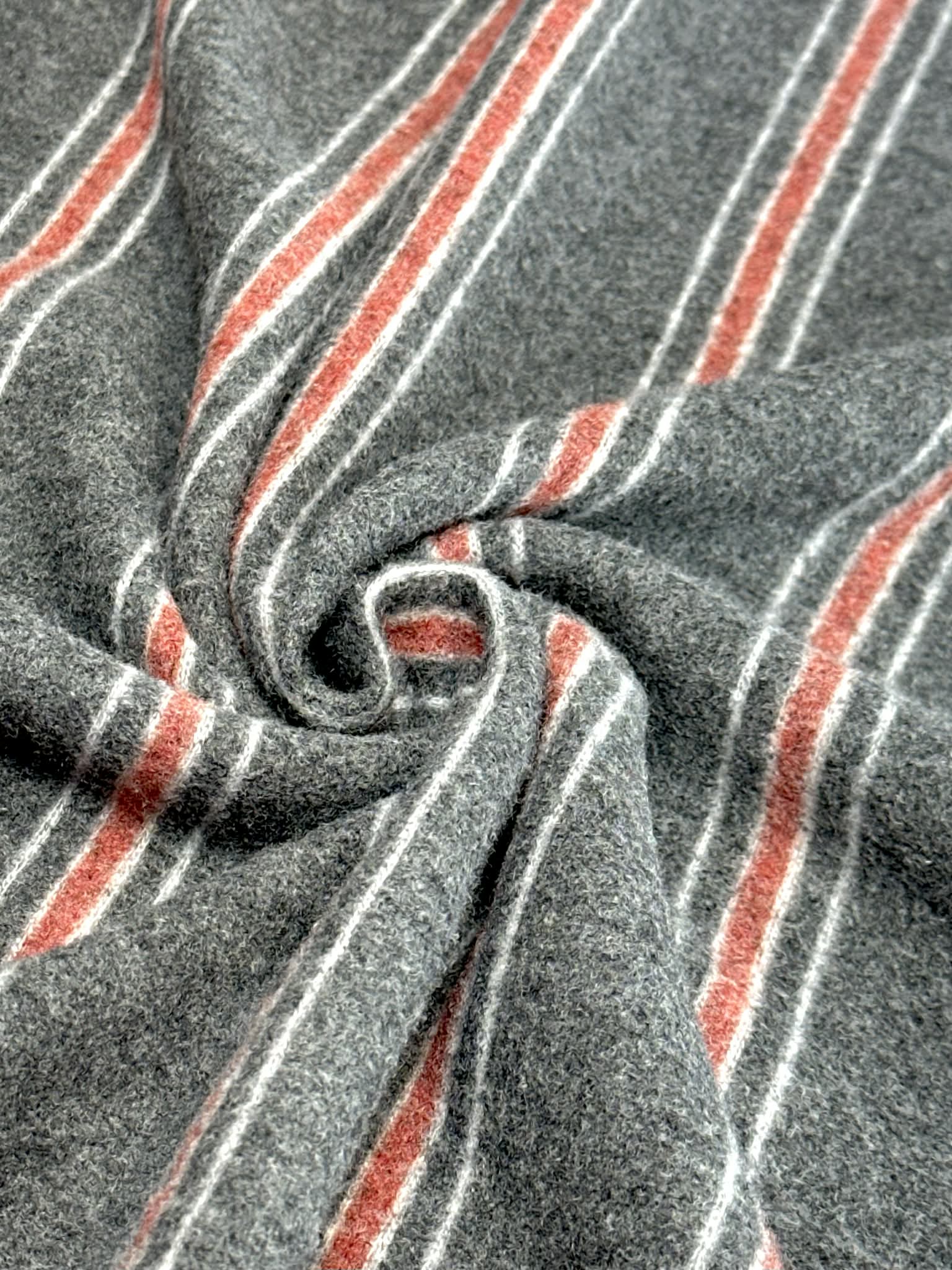 (BRUSHED SWEATER KNIT) RED AND OFF WHITE STRIPES ON VINTAGE BLACK (2)