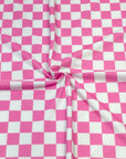 (YUMMY RIB) PINK AND OFF WHITE CHECKERED