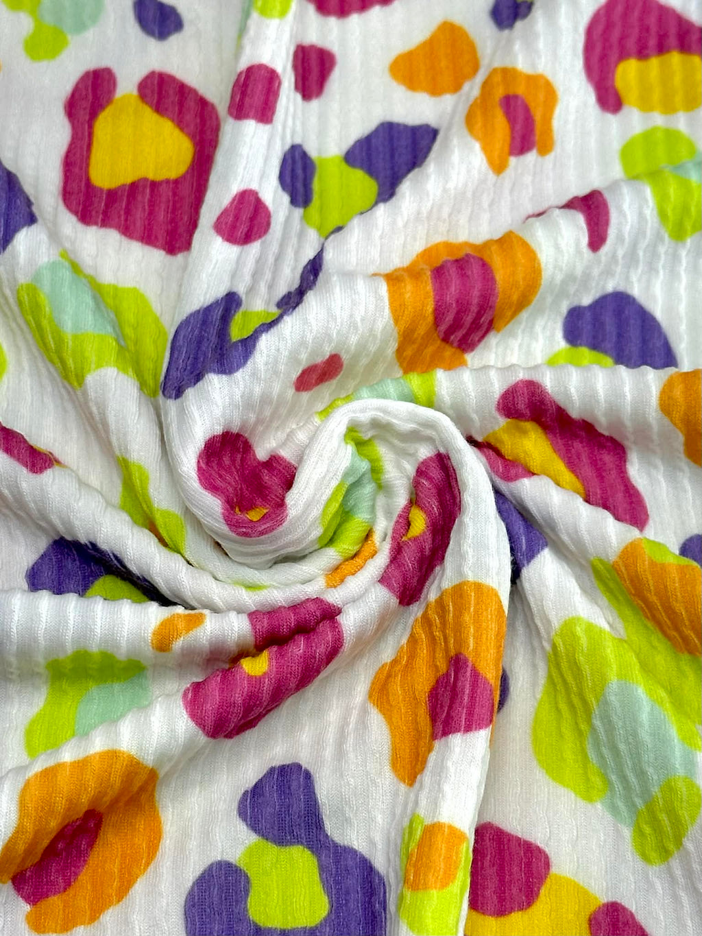 (URBAN RIB) MULTI COLORFUL CHEETAH PRINT ON OFF WHITE