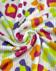 (URBAN RIB) MULTI COLORFUL CHEETAH PRINT ON OFF WHITE