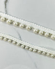 (TRIM) THIN IVORY STRIP WITH TINY PEARLS