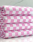 (YUMMY RIB) BABY PINK AND OFF WHITE CHECKERED