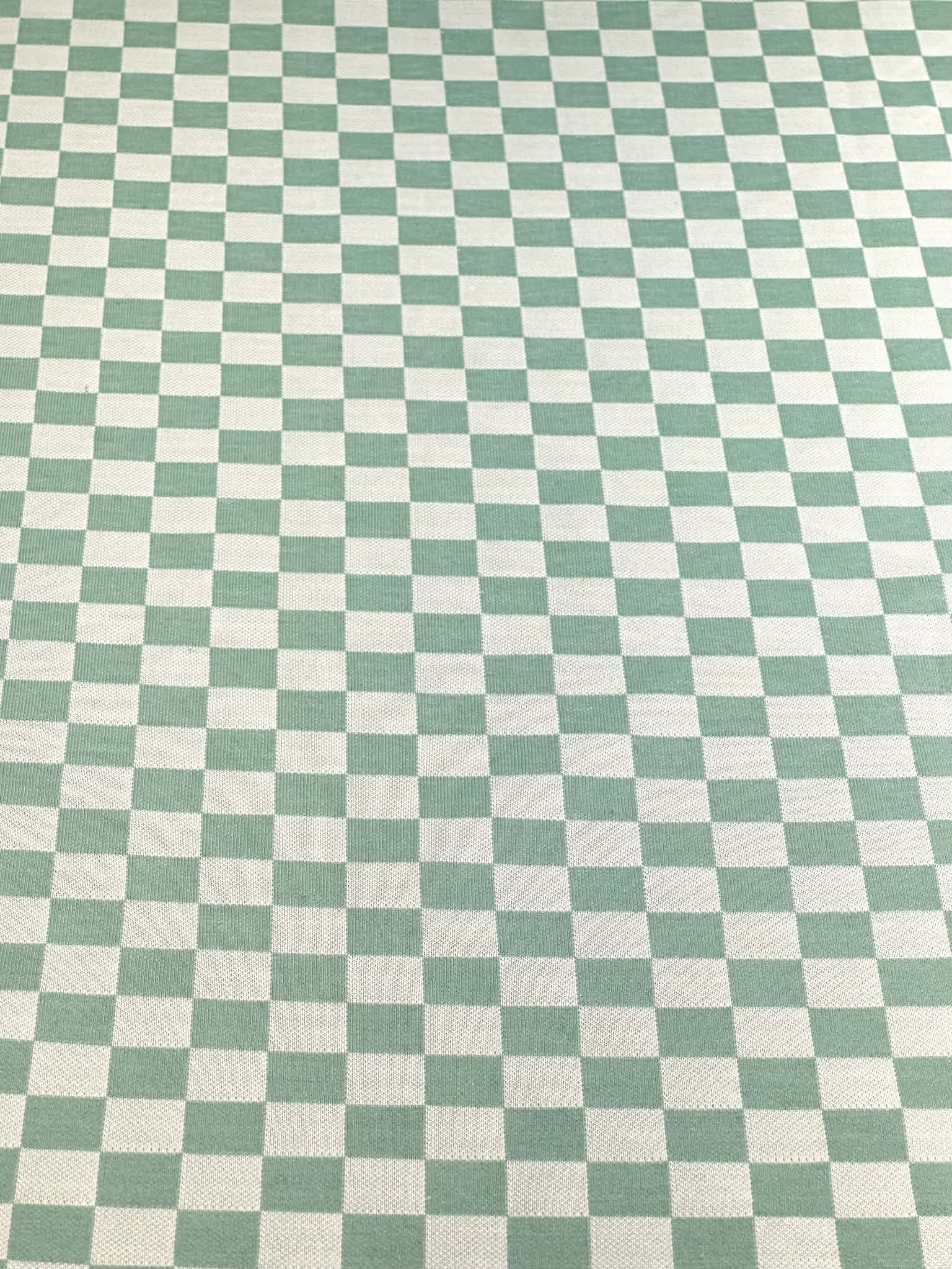 (DOUBLE KNIT) DARK SAGE CHECKERED PATTERN