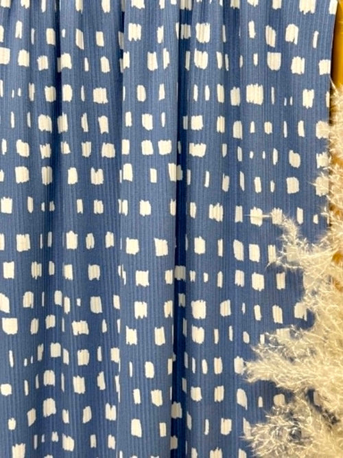 (4X2 YUMMY RIB) OFF WHITE BRUSH MARKS ON BLUE