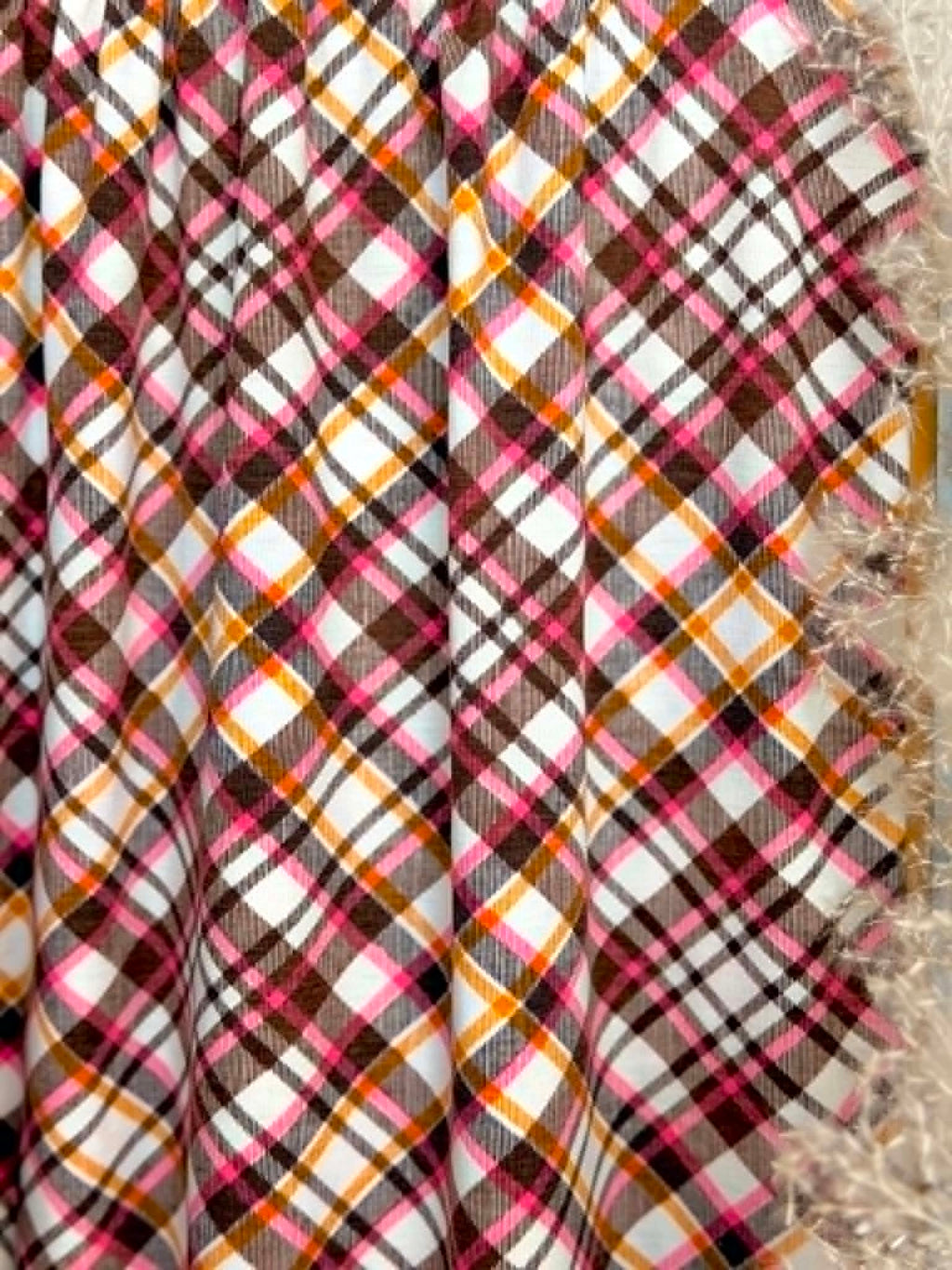 (COTTON JERSEY) PINK HARVEST PLAID