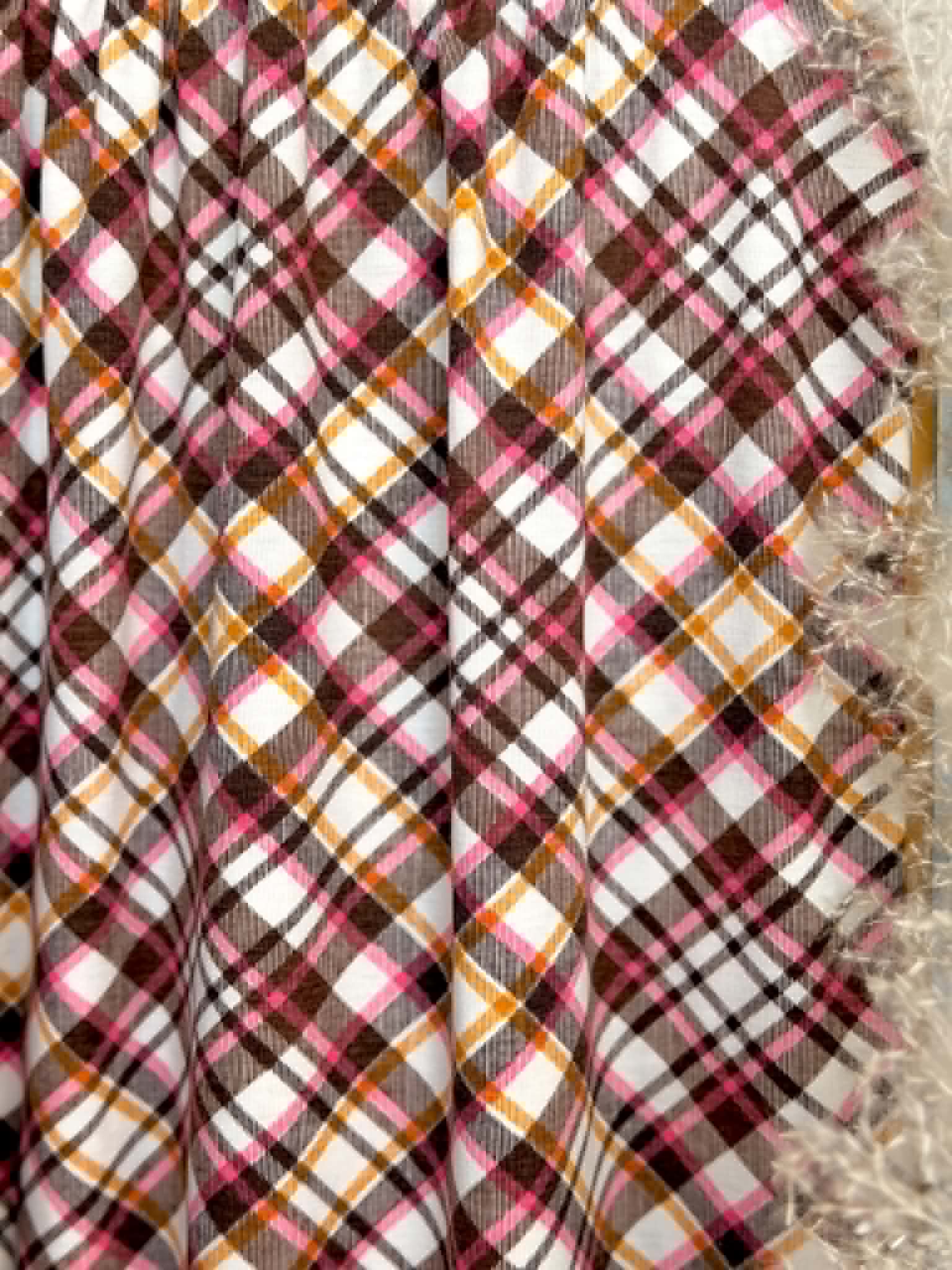 (COTTON JERSEY) PINK HARVEST PLAID